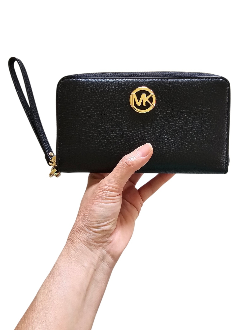Michael Kors Black Leather Wristlet Wallet